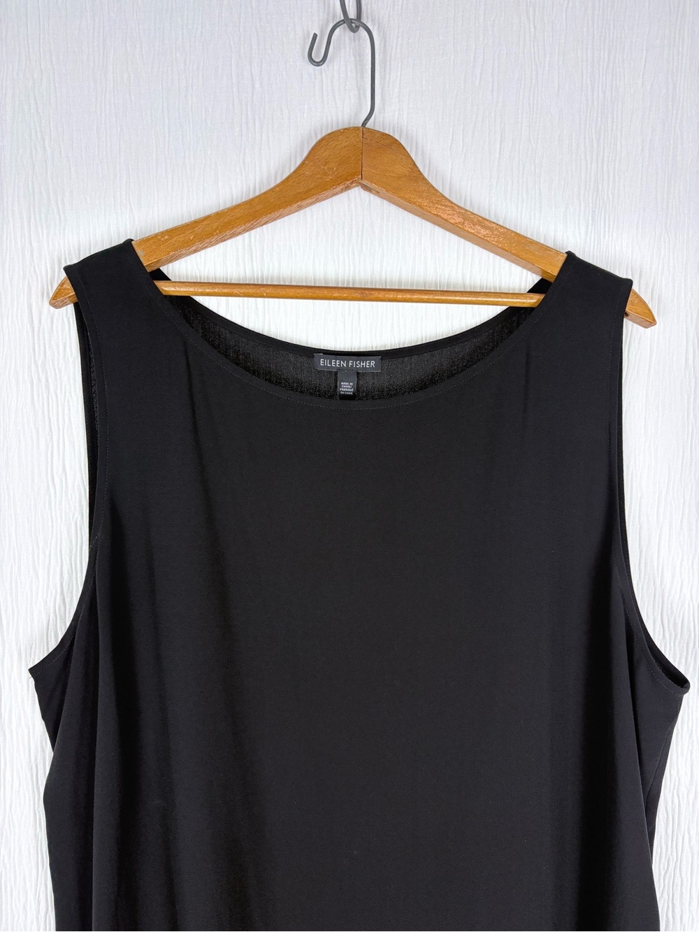 Eileen Fisher Silk Black Tunic Top, High Low Hem, Size XL 14 16 - Picture 6 of 12